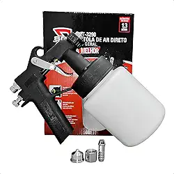 Pistola de Pintura Ar Direto 3290 650ml 1.3mm Acabamento Uniforme e Baixo Consumo Feron Ferramentas