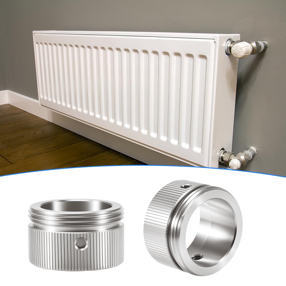Adapter termostatu grzejnika do zaworów RA ze stali nierdzewnej (2 sztuki) - w zestawie śruby i klucz imbusowy - kompatybilny z Danfoss RA (20-23 mm) na M30 x 1,5 do głowic termostatu