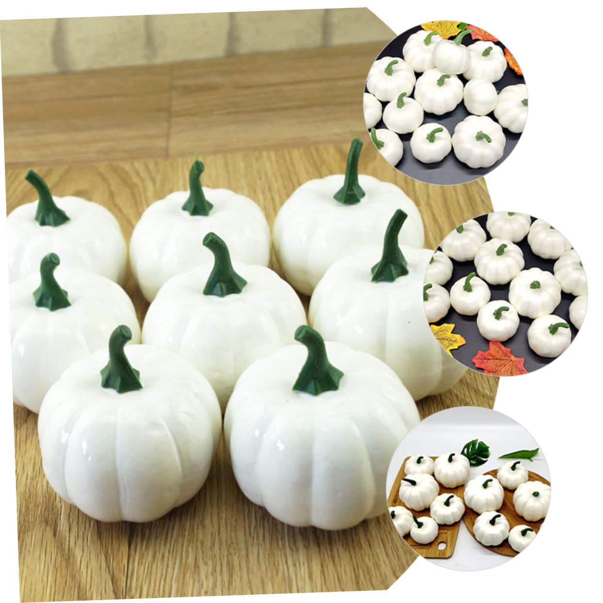 Ciieeo 36 STK Simulierter weißer Kürbis Halloween Pumpkin halloweenkürbis Schaumse lose -Ornament weihnachtsdeko - -Dekorationen Plastik