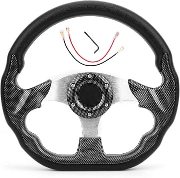320mm Steering Wheel Carbon Fiber Racing Steering Wheel Modified Black Car Sport Racing Drift Steering Wheel Quick Release Horn Button