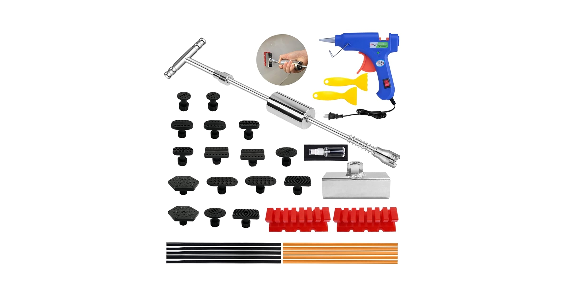 Dent Puller - Dent Remover With T Bar Dent Puller And Upgraded Dent Puller Tabs For