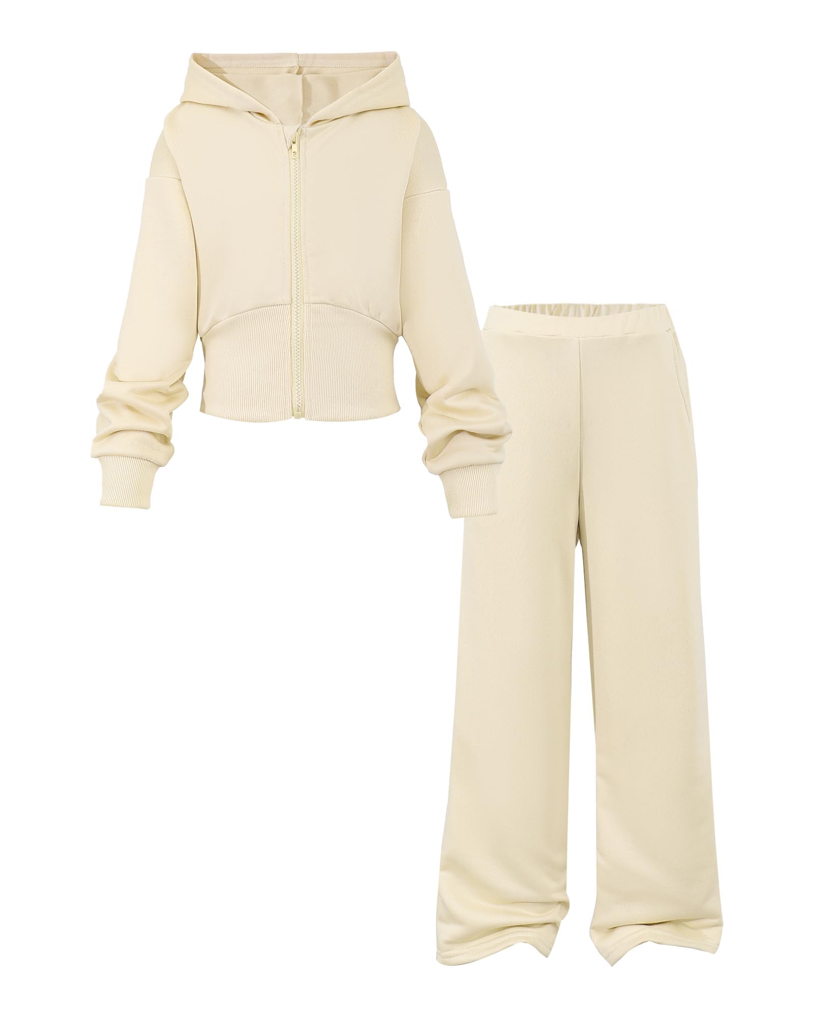 YOURUIKEY Girls 2 Piece Outfits Hoodie Sweatsuit Girl Clothing Set 7-14Y