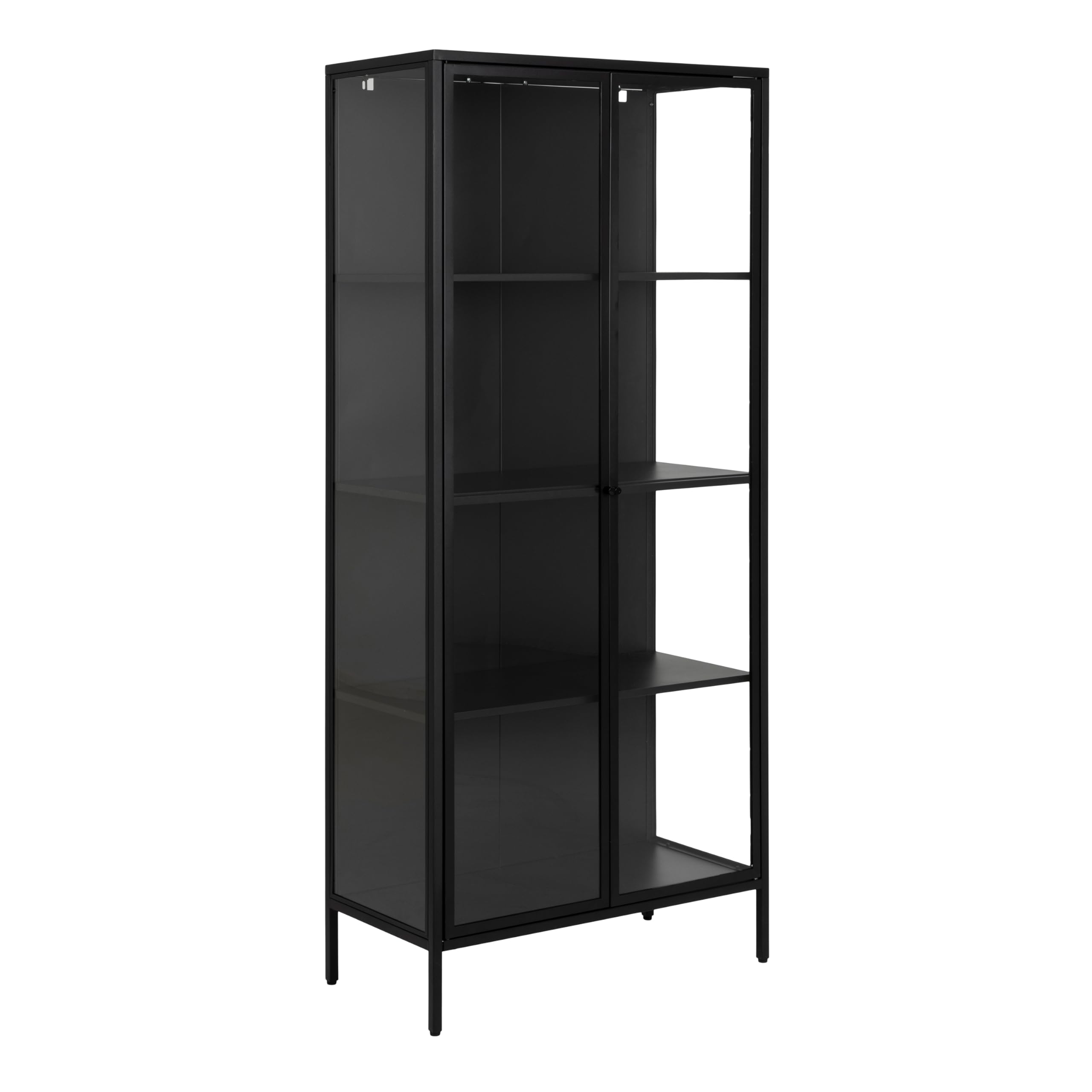 Furniture To Go | Newcastle, Matt Black, Tall 2 Door Display Cabinet