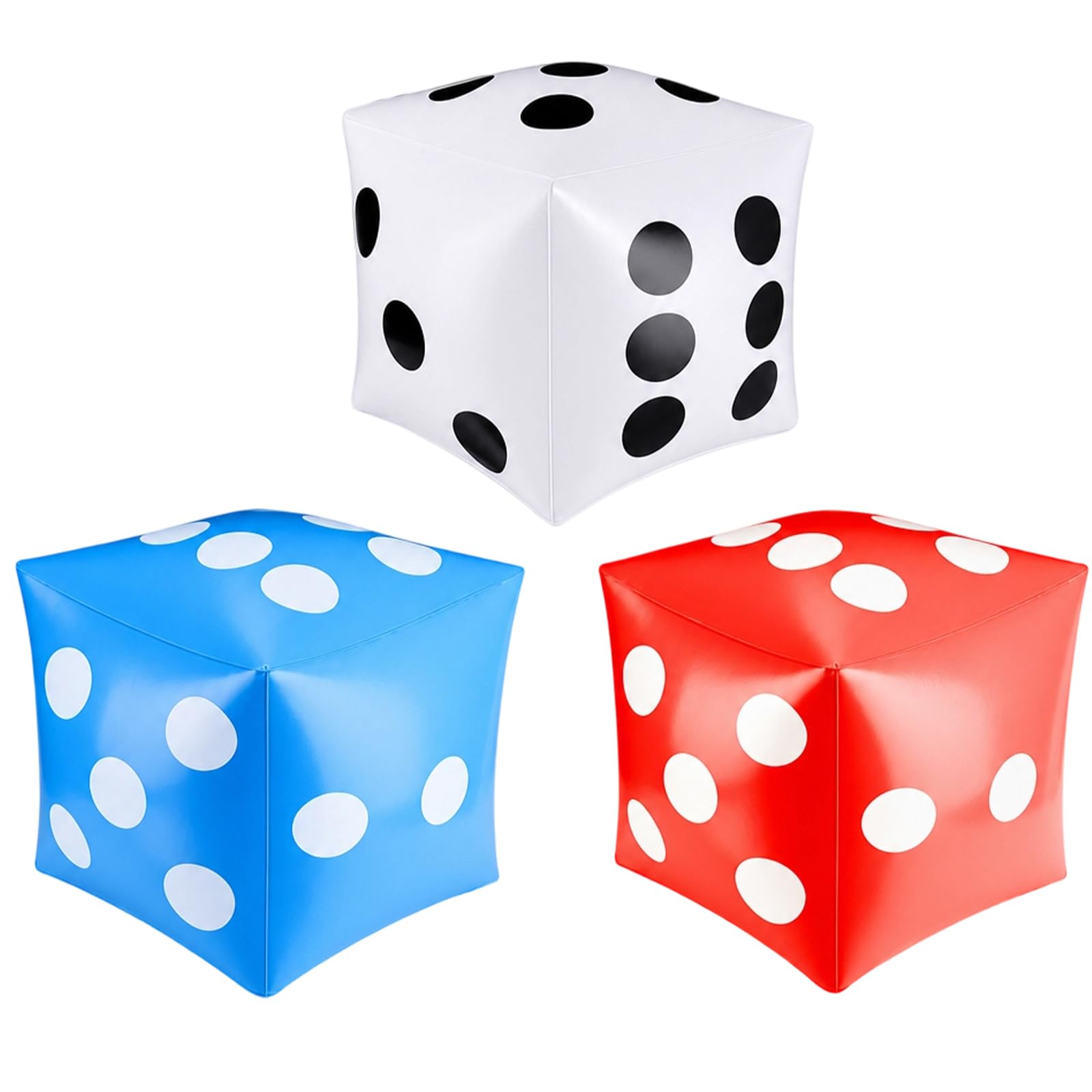 Giant Dice,3 pcs Large Inflatable Dice Set 30x30 cm, Foam Dice for Beach Pool Games,Oversized Dice for Party Activities and Team Building