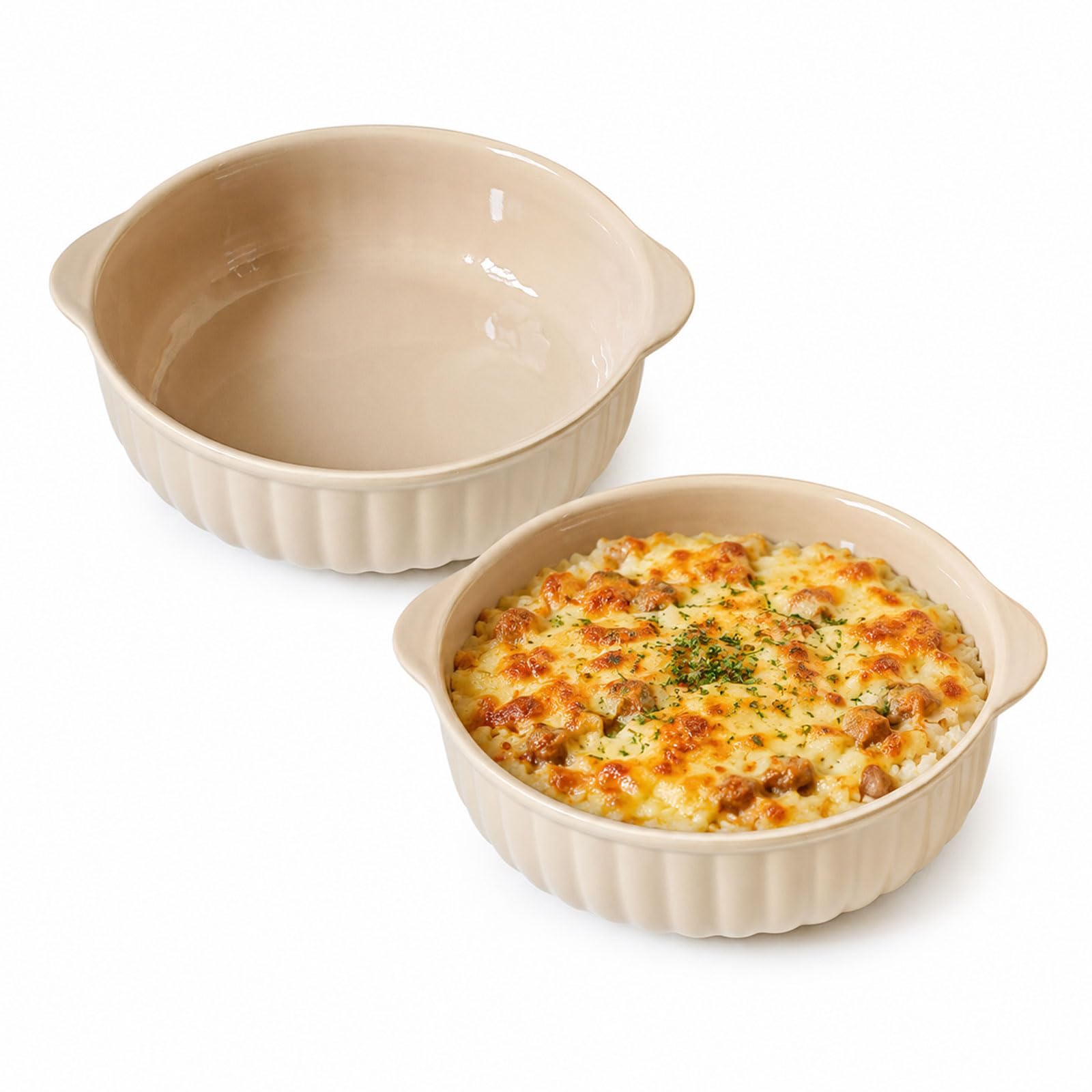 2 teglie rotonde in ceramica per lasagne