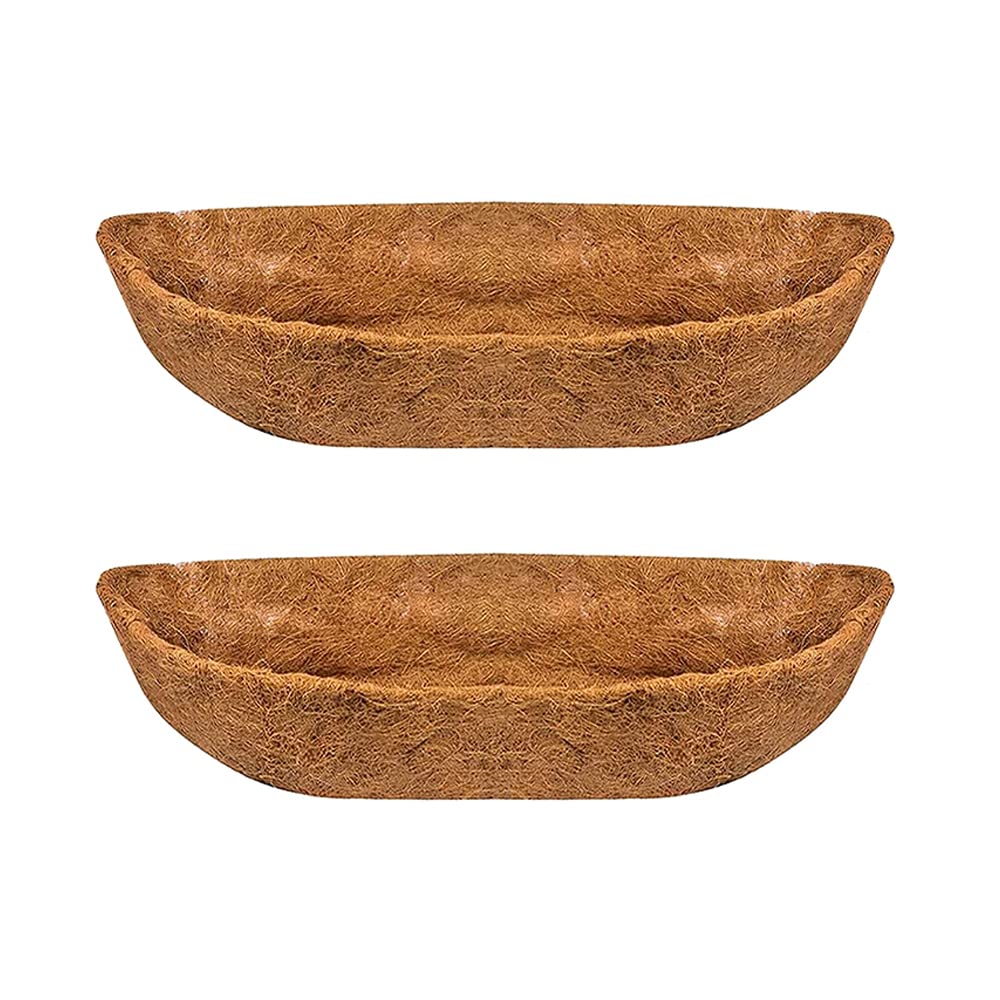 ACCURATE 2 PK Round Hanging Basket Liner, Bowl Shap Coconut Hanging Basket Liners for Wall or Hanging Basket, Garden Flower Pots in Garden or Balcony (60 CM (TROUGH))