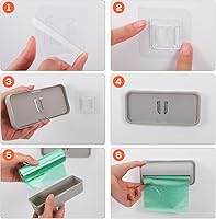 Vista 2 de 3 bolsas de basura montadas en la pared, bolsa de almacenamiento de basura de plástico, organizadores para cocina, baño, inodoro