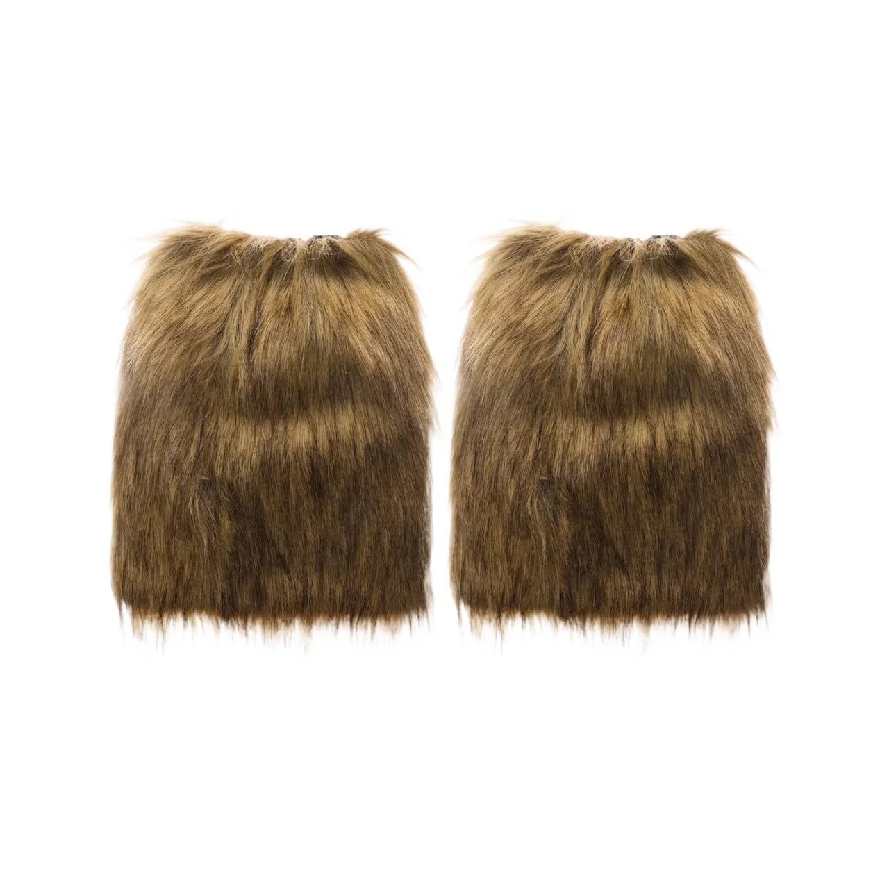 Faux Fur Fuzzy Leg Warmers 2Pair Vintage Brown Imitation Fur Leg Warmers Winter Warm Furry Boots Socks