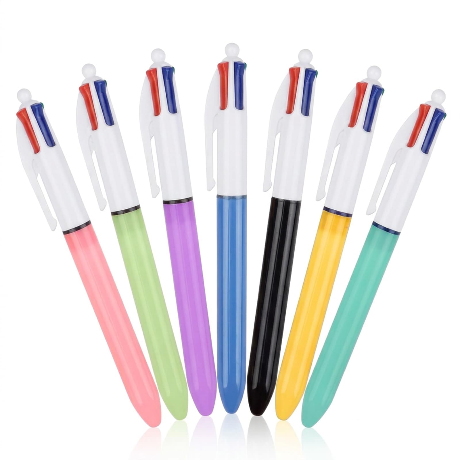 ZPLASK All in One Multi Coloured Pens, Multicoloured Pen for Daily Use, Multipurpose Multicolour Pen Set, 7 Colour Pen Pack in Green, Black, Purple, Blue, White, Orange, Pink and Cyan