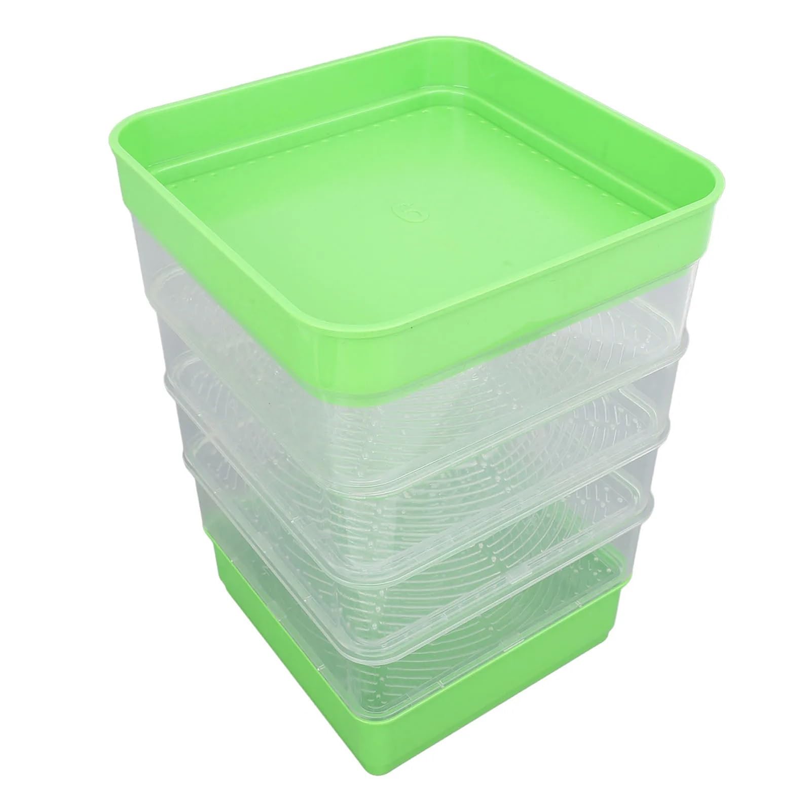 Anzuchtschale Stapelbares Sprouter-Set, Pflanzenwachstumsschalen, leicht zu beobachten, vielseitig einsetzbar, Lange Lebensdauer, platzsparend for Sojasprossen für Pflanzen(Without Cover)
