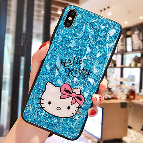 Hellokitty Case for iPhone 6 6s 7 8 Plus Cover Soft Crystal Blink Cute iPhone X XS Max Protective Cover iPhone XR Casing (Blue,iPhone XR) (Blue,iPhone XR) (Blue,iPhone XR) (Blue,iPhone XR)