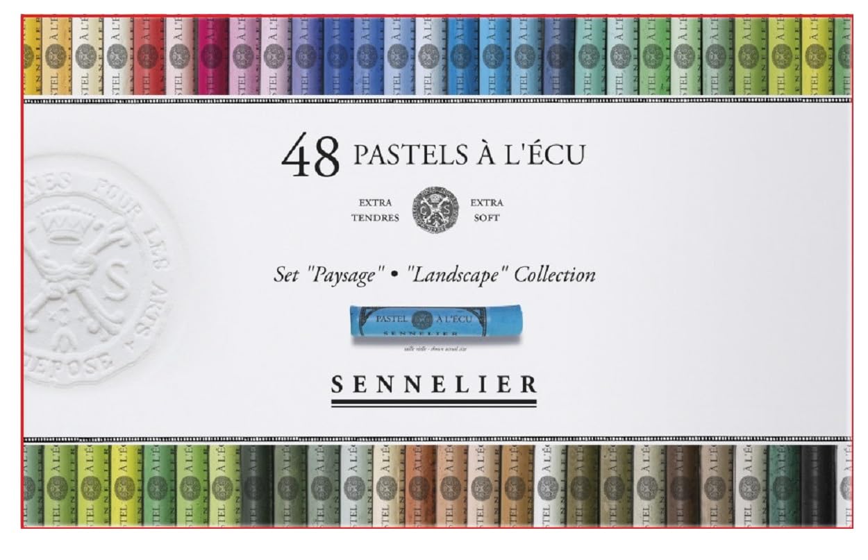 Sennelier Dry Pastel zestaw 48 miękkich pastelek w tabliczce pastelowe krajobraz ekstra drobny — jakość artystyczna