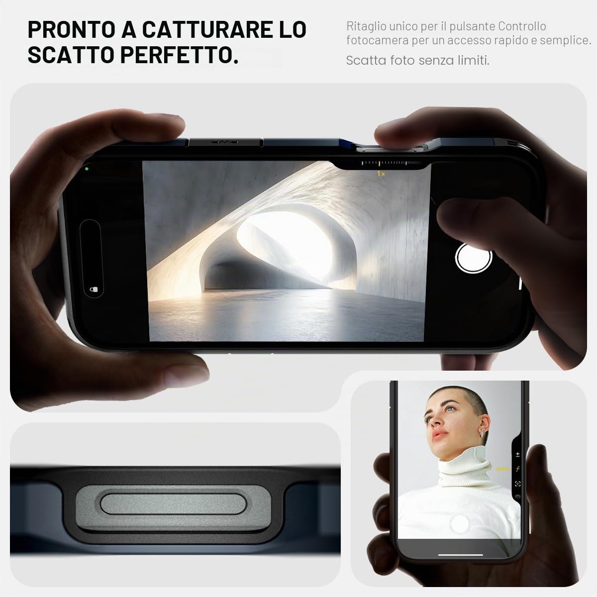 Spigen Tough Armor (AI) Custodia MagFit per iPhone 16 Pro, compatibile con accessori MagSafe - Ardesia metallica