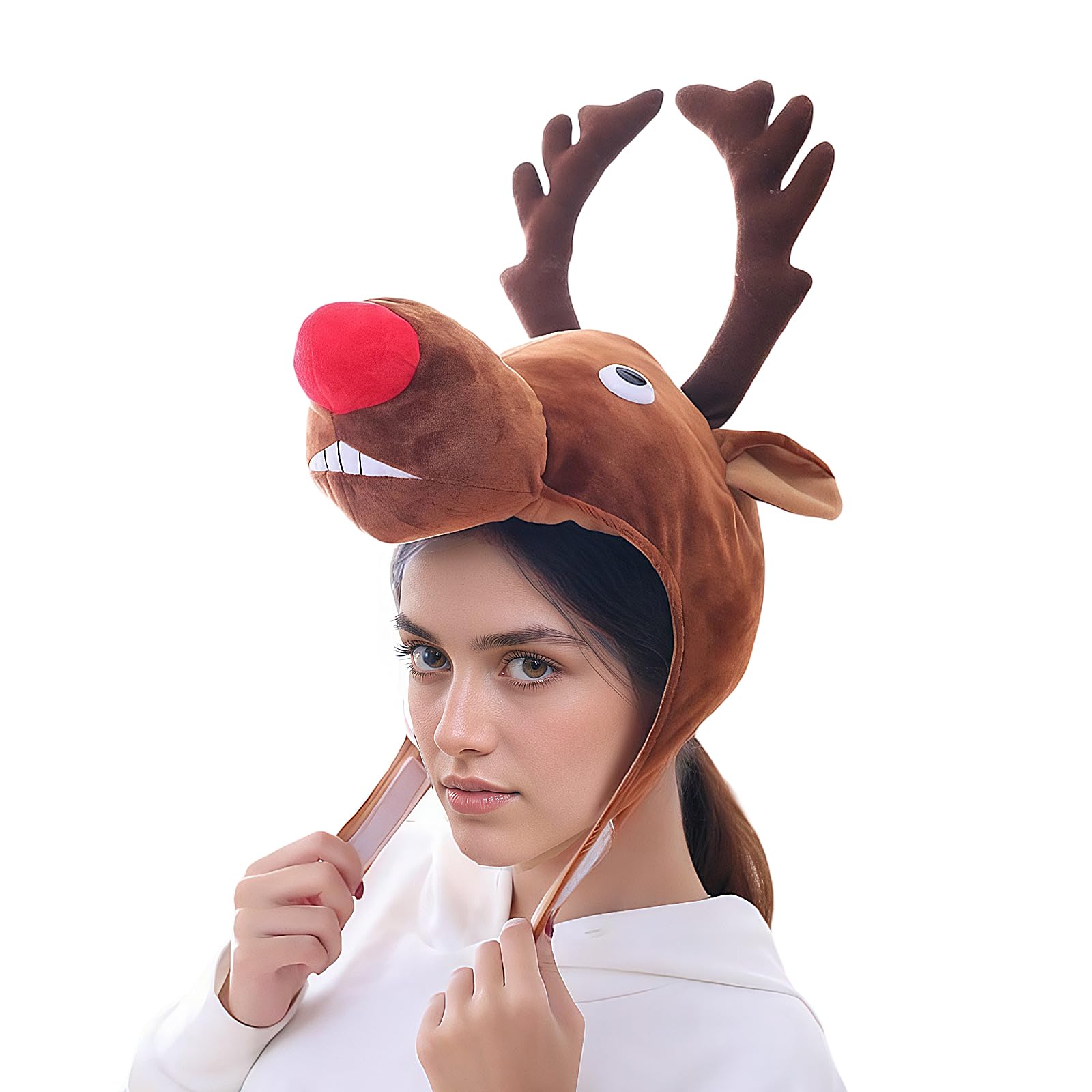OhMill Christmas Photo Booth Photo Shooting Headgear Xmas Party Performance Prop Christmas Tree Hat Santa Reindeer Costume Hat