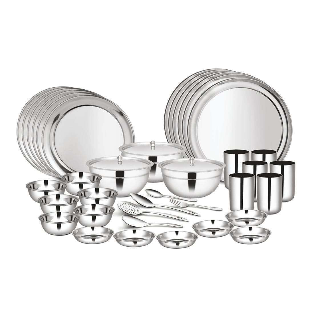 Shri & Sam Stainless Steel Solid Shagun Dinner Set (51 Pcs Set)