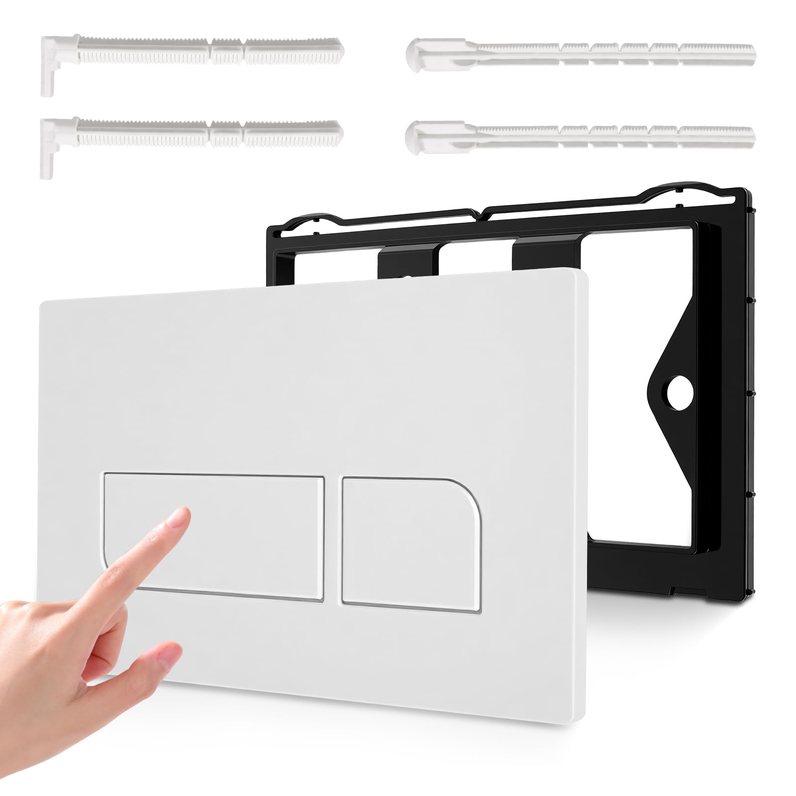Plaque de Commande WC Blanche Double Chasse, Plaque de déclenchement de Réservoir, Compatible Geberit Sigma et UP300 & UP320 pour Salle de Bain
