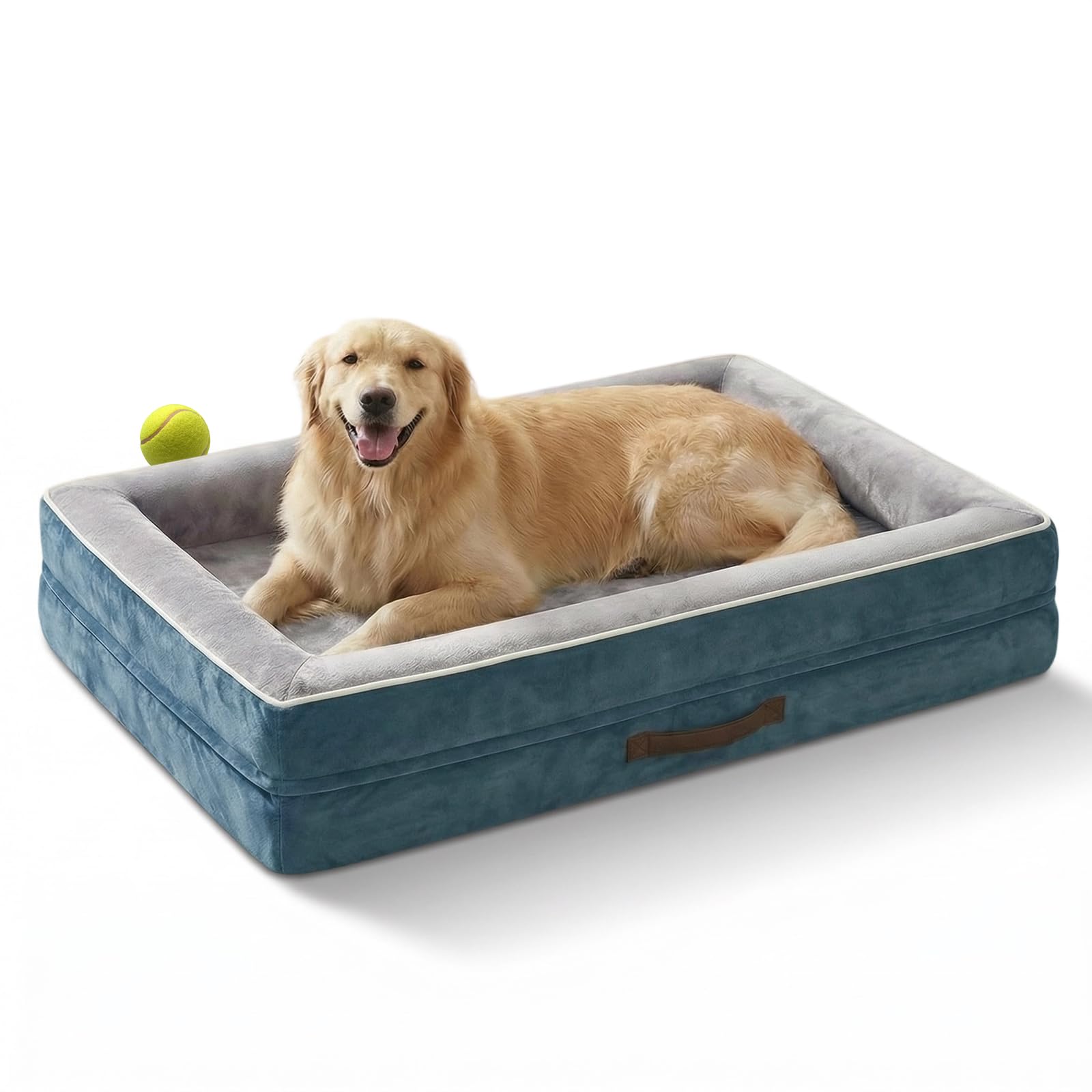 Upvilla Orthopädisches Hundebett mittelgroße Hunde, Hundekorb Waschbar mit Eierförmiger Kistenschaum，Wasserdicht Hundesofa mit rutschfeste Unterseite und Vierseitiges Kissen
