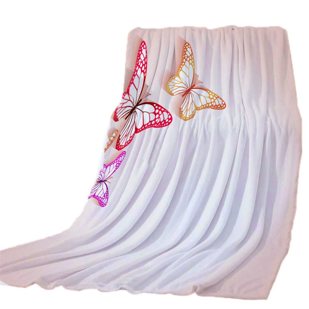 Couverture polaire épaisse moelleuse haut de gamme motif papillon 3D