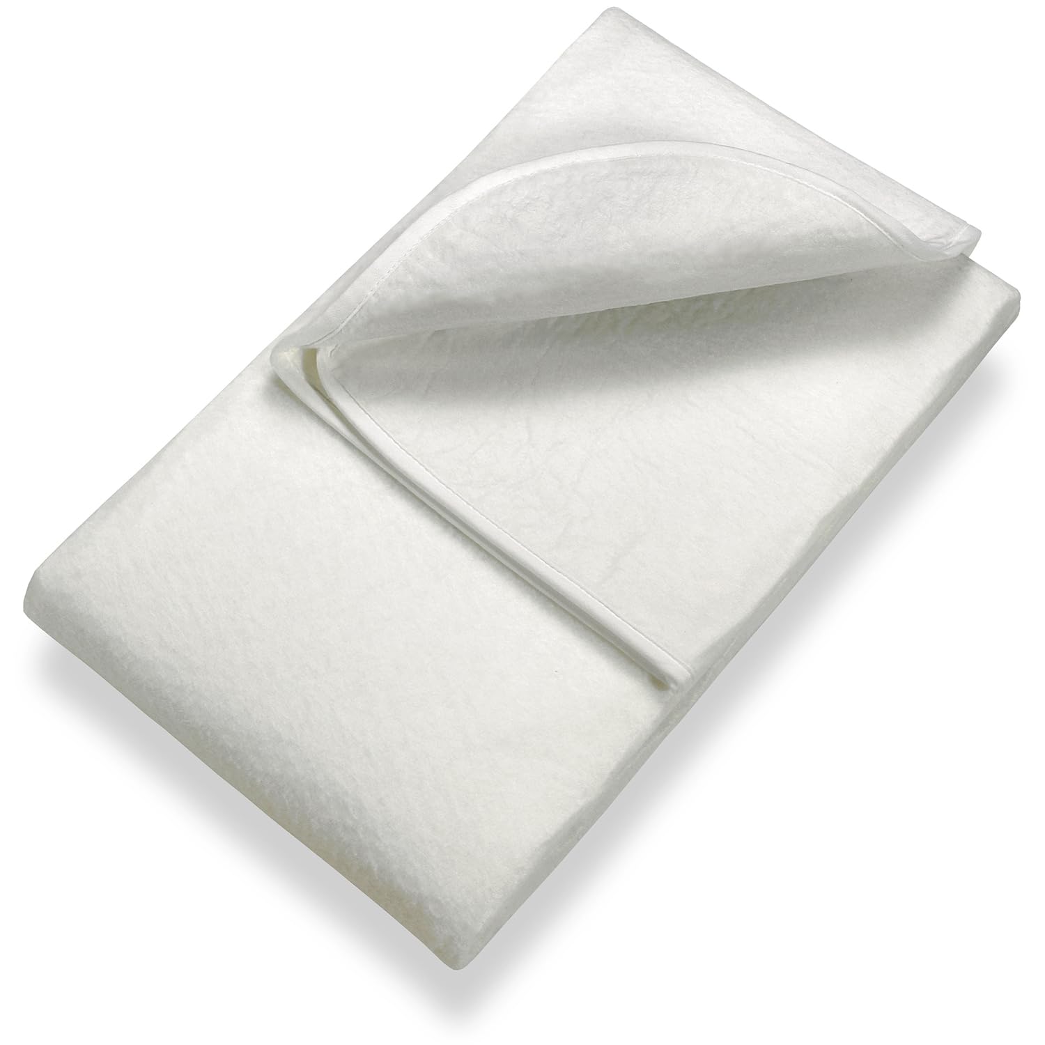 Breathable Needle Felt Mattress Topper, White, Abrasion and Mildew Resistant (90 x 200 cm)
