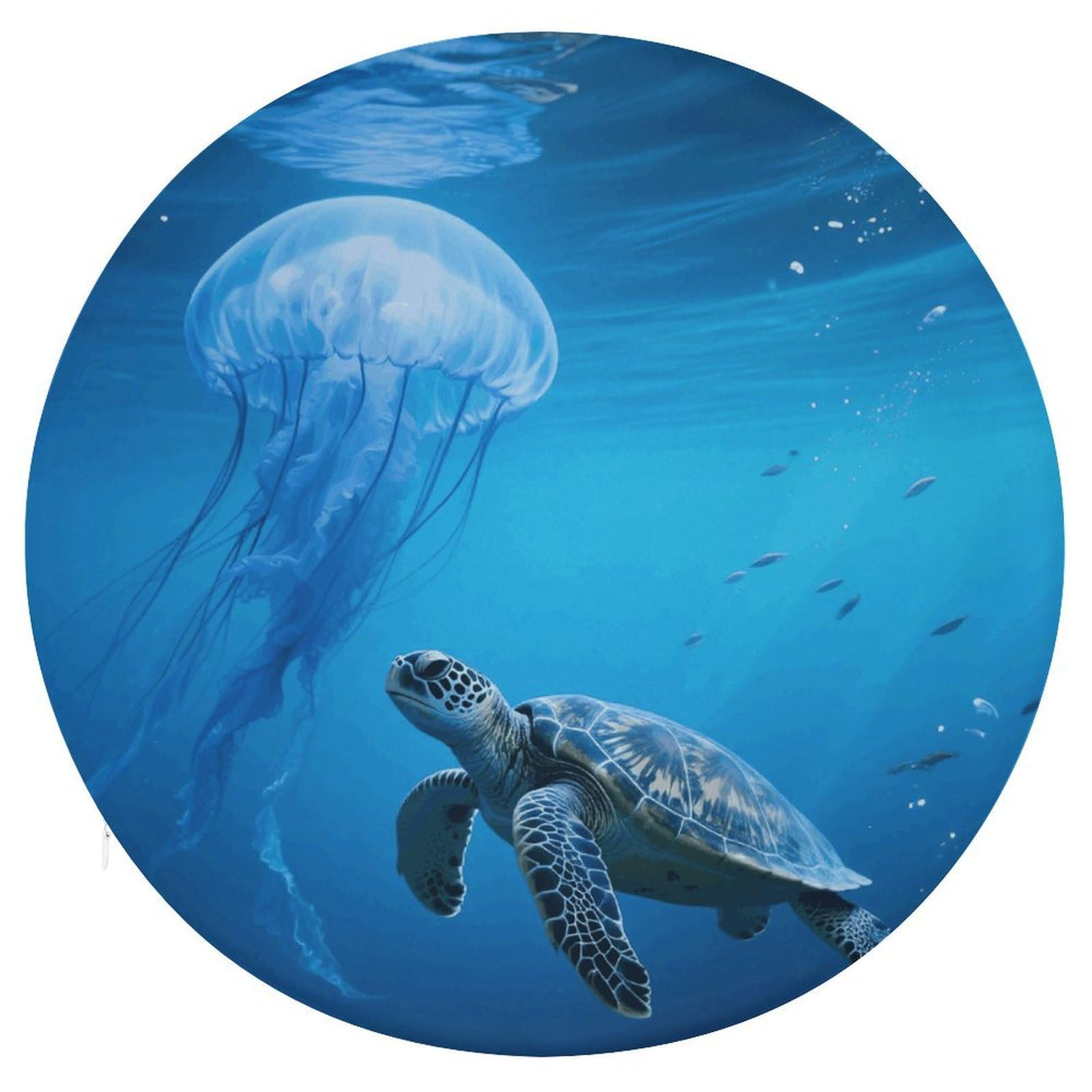 VstaDank Blue Sea Turtle Cushions Memory Non Slip Car Seat Cushions Dining Chairs Cushion Indoo Dining Room Round Chair Pads with Zipper and Removable Cover Cushion