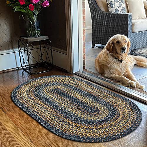 Homespice 325020 Black Forest Small Rugs For Entryway 16X24 Braided Rugs Oval, Oval Kitchen Rugs cover