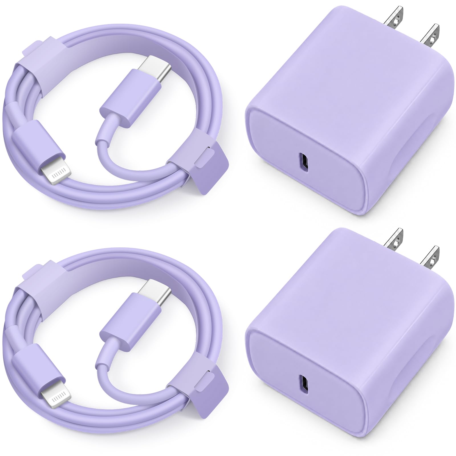iPhone 14 13 12 11 Super Fast Charger [2Pack] cargador 20W Rapid USB C Wall Charger Block with 6FT Fast Charging Cable Compatible with iPhone 14/13/12/11/Pro/Pro Max/Mini/Xs Max/XR/X, iPad - Purple