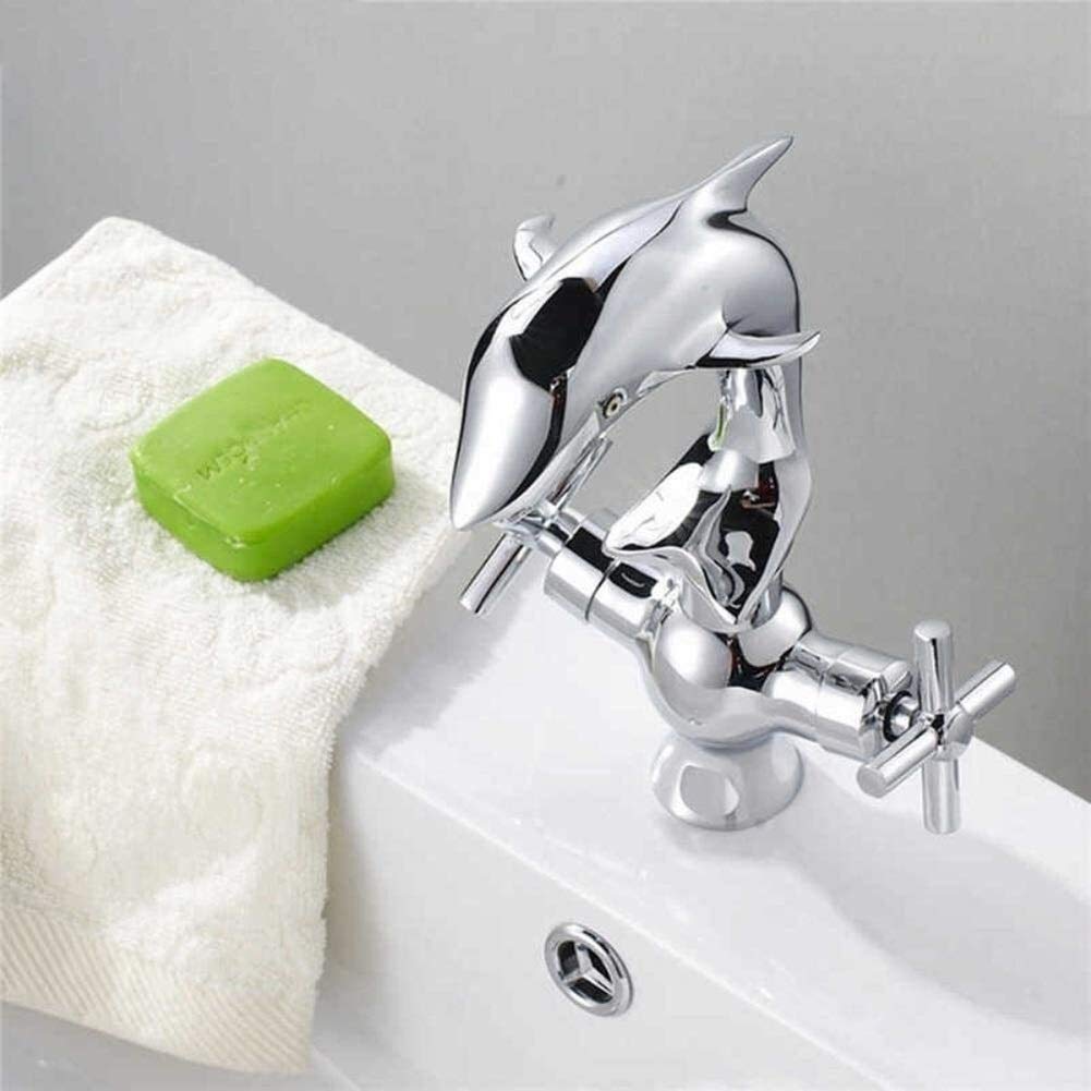 Amazon | シンクの蛇口バスルームタップバスシャワータップ銅イルカ