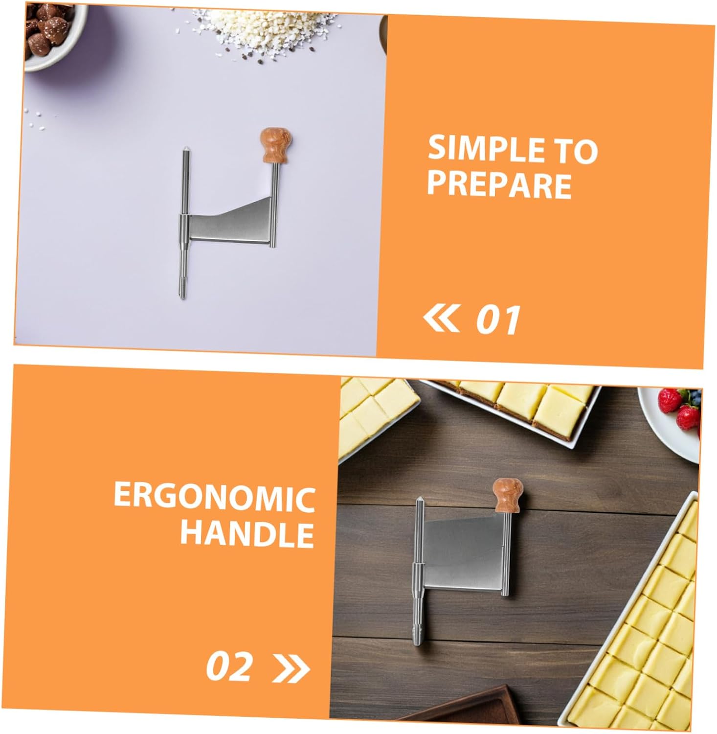 SECFOU 2pcs Stainless Steel Cheese Shaver Cutter Blades Replacement for Handheld Rotary Cheese Grater with Handle Manual Tool for Kitchen Flaking and Curling