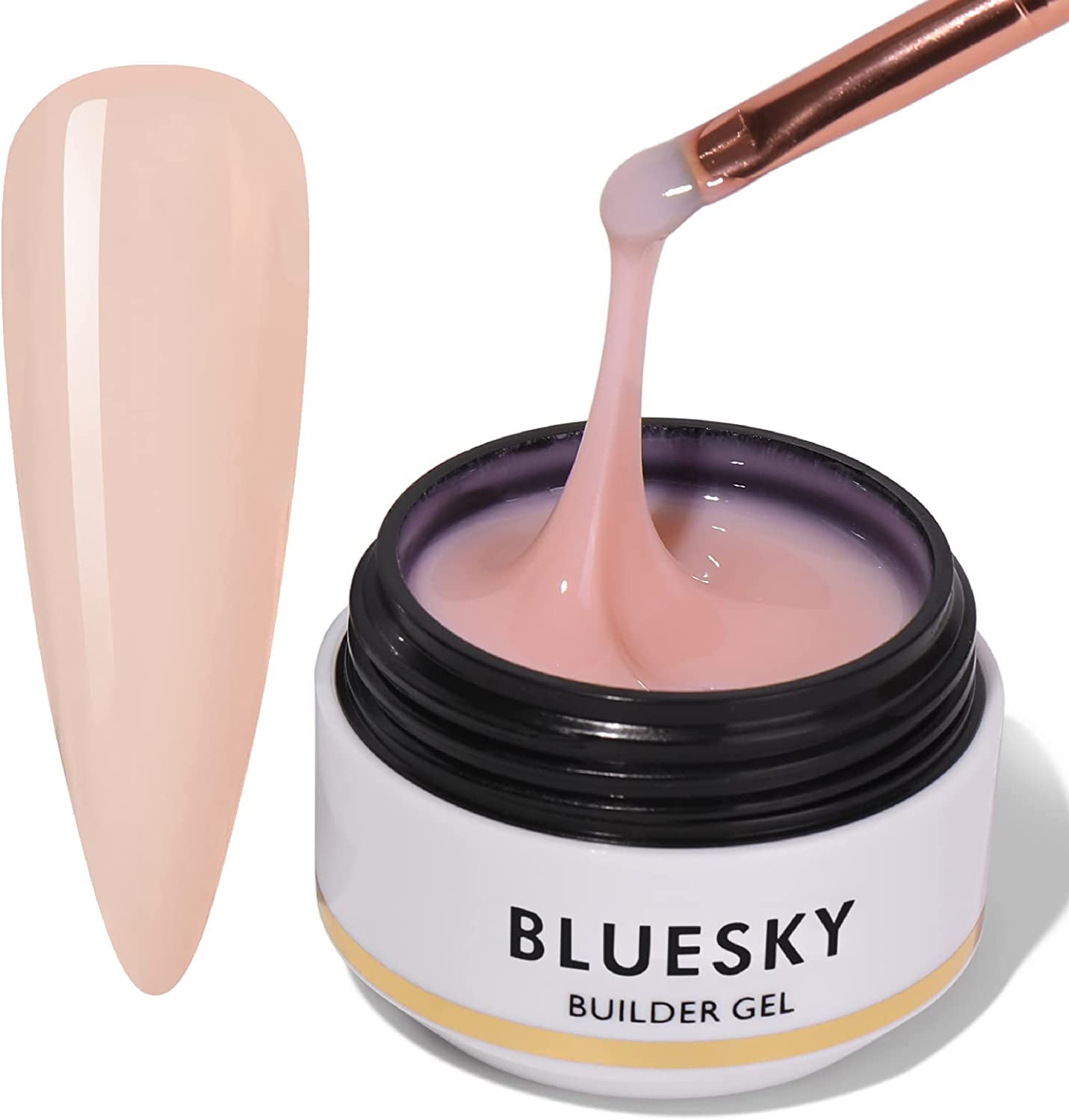 Bluesky Builder Gel For Nails, Gel Nail Polish, Nail Strengthener, Nail Extension Tips, Nude, 15ml (Requires Curing Under LED UV Lamp)