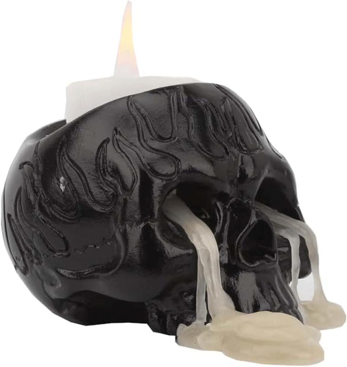 テーブルセンターピース 不気味な装飾用の樹脂スケルトンハロウィーンキャンドルホルダー 新築祝いの贈り物