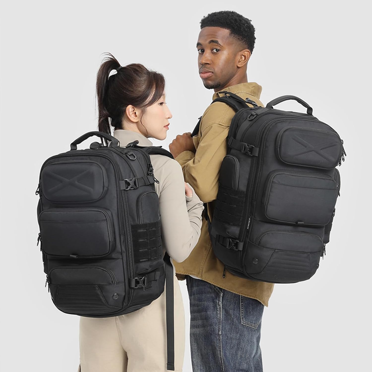 Travel Backpack for Men, Travel Backpack Carry on Flight Approved, Expandable Extra Large Travel Laptop Backpack (Grey, L:35)