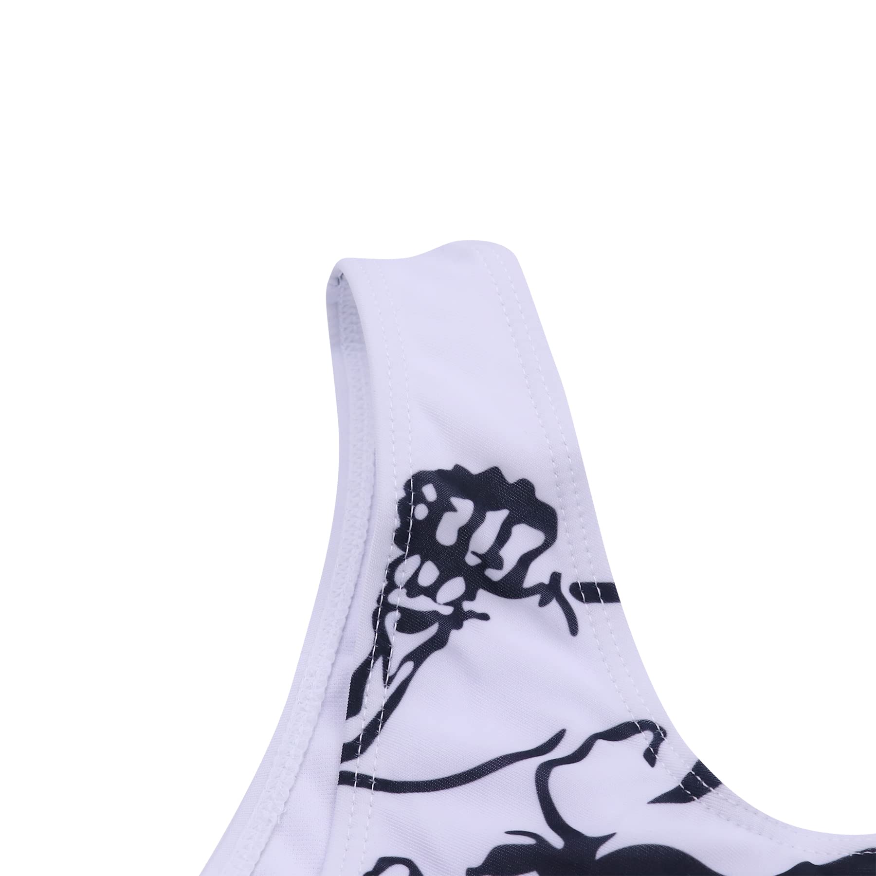 ANKOMINA Women Gothic Skull Letter Printed Two Piece Swimsuit High Cut Triangle Bikini Set for Rave Party Festival Halloween