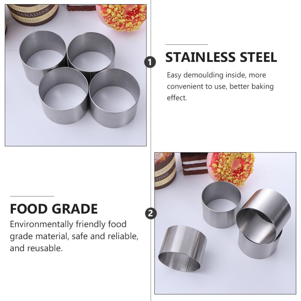 PRETYZOOM 4pcs Mini Round Mousse Cake Molds Baking Tools for Desserts Easy Demoulding - and Biscuits