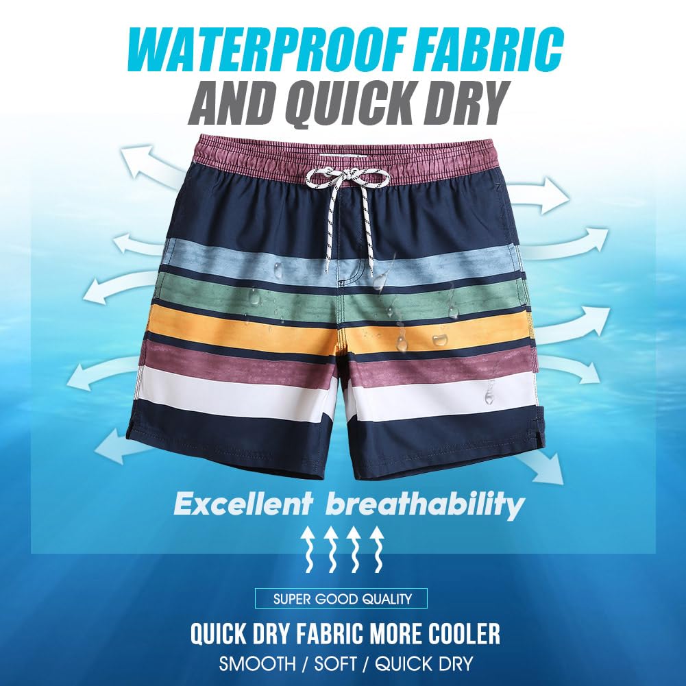MaaMgic Pantaloncini da Bagno da Uomo Asciugatura Veloce Costume da Bagno per Surf sulla Spiaggia Multi-funzioni Allenamento casa con Fodera in Mesh con Fodera in Mesh