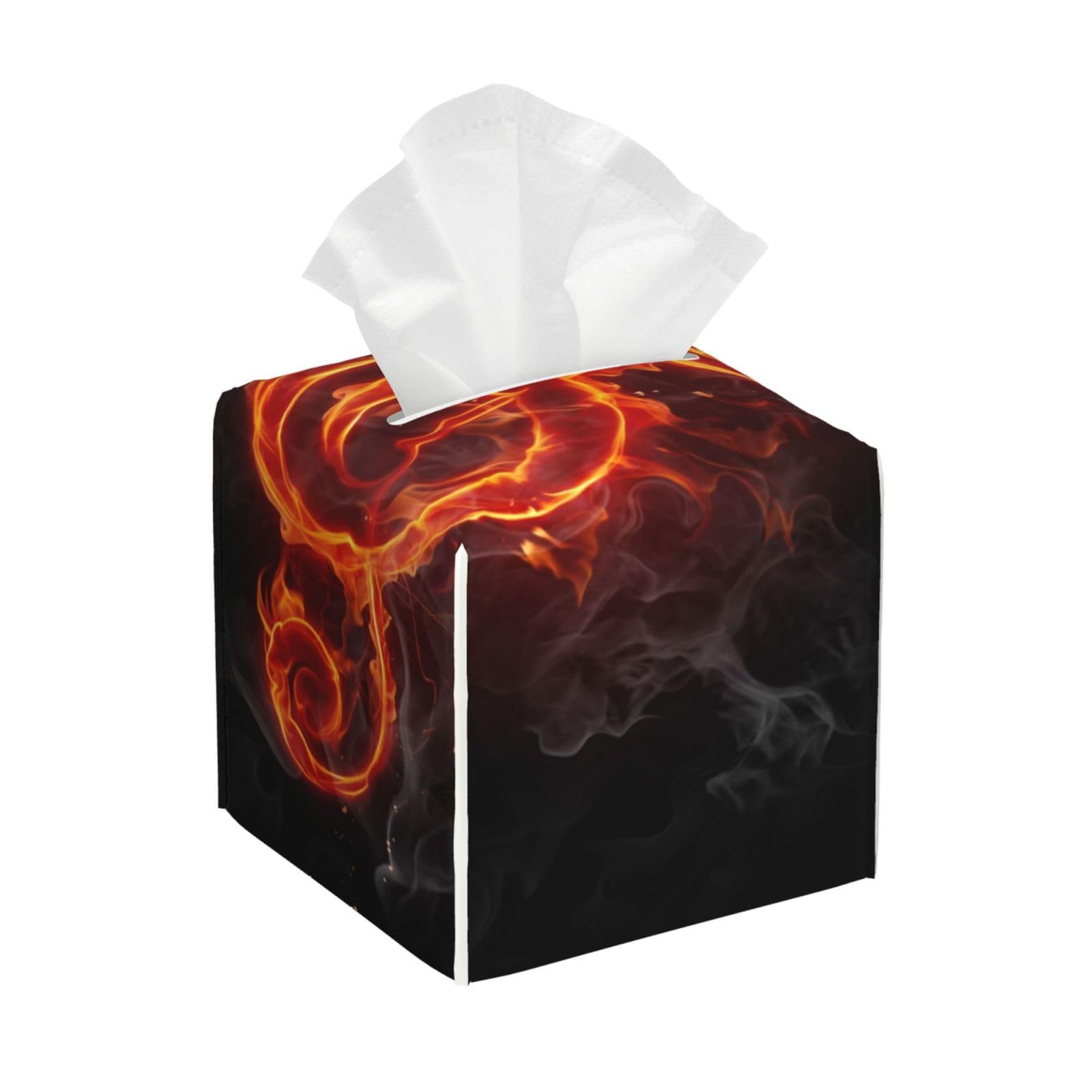 Fire Treble Clef PVC Cube Tissue Pack for Home Office Bathroom Use