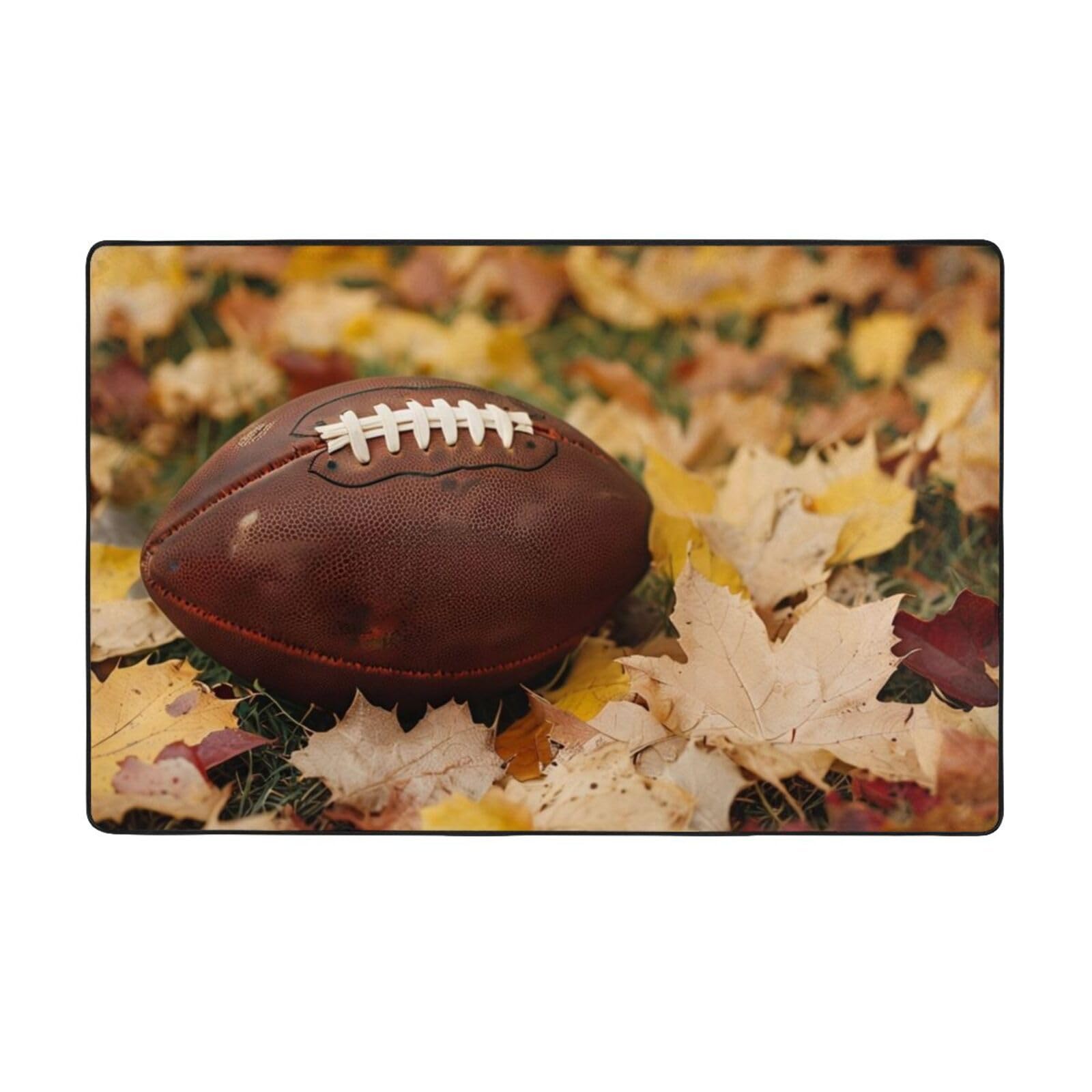 Tapis imprimé football absorbant doux pour cuisine et bain