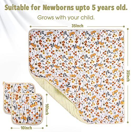 Baby Hooded Towels With Washcloths - Muslin Cotton Baby Bath Towel And Wash Cloth For Newborn Infant Boys/Girls,Toddler Towel Pack With Hood. Yellow #TOP1