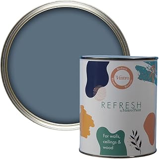 Vintro Paint Refresh Blue Matt Finish for Furniture, Walls, or Wood, Interior Use -1 Litre (Airforce Blue)