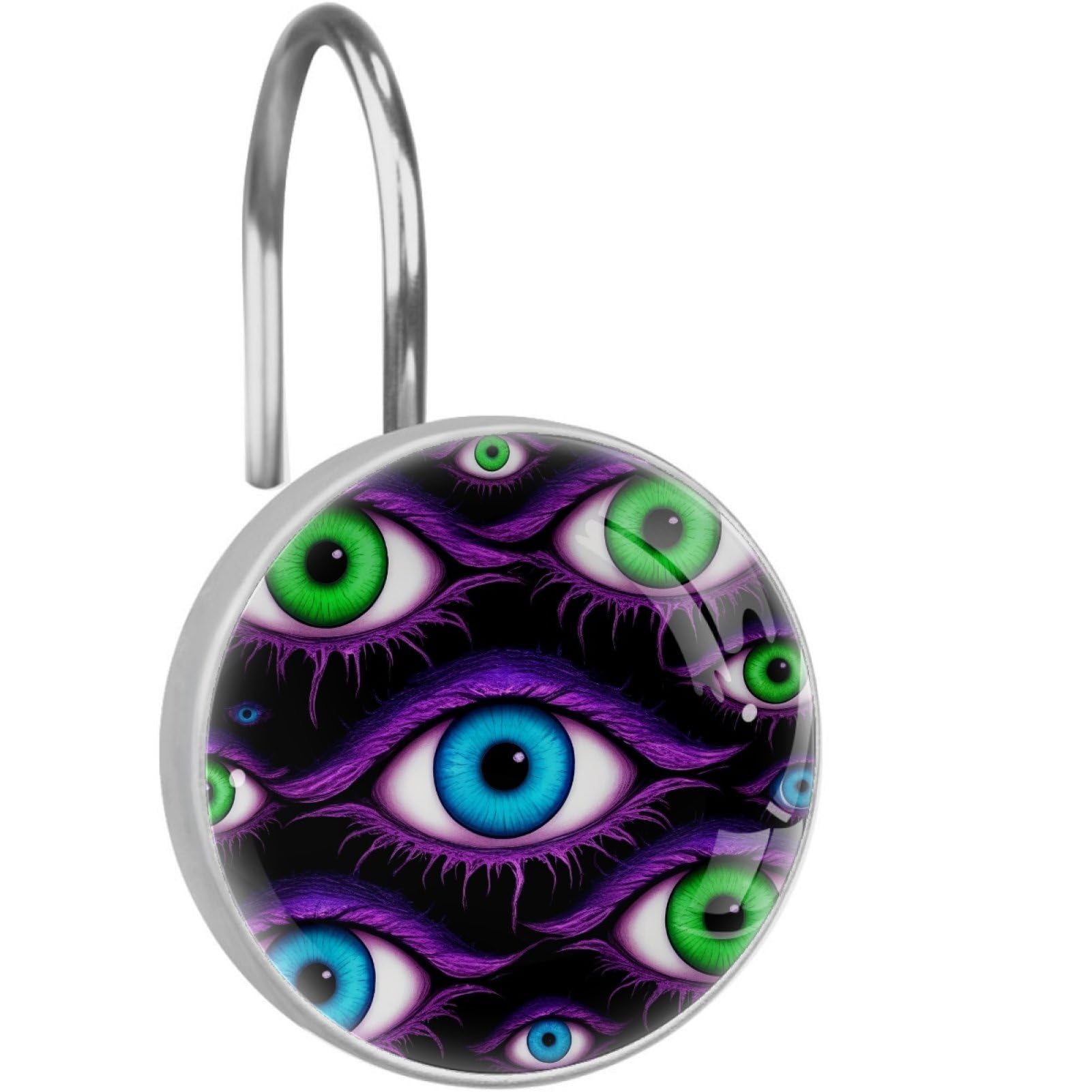 VAPOKF Shower Curtain Hooks, 12PCS Psychedelic Eyes Shower Curtain Hook for Bathroom Decors Home Bedroom