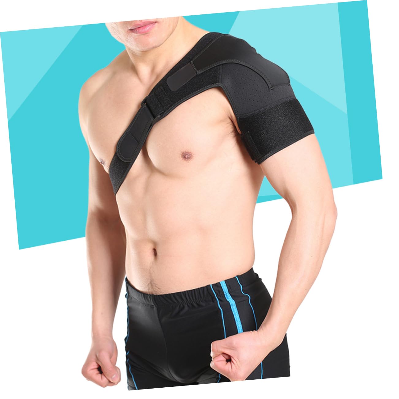 IWOWHERO Breathable Shoulder Support Pad Non-slip Shoulder Protective Pad for Outdoor Activities Black Universal Size