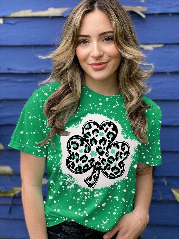 Womens St Patrick's Day Shirts Lucky Shamrock Graphic Tee Shirt Lucky St Patricks Day T Shirt Green Irish Tops - Image 4
