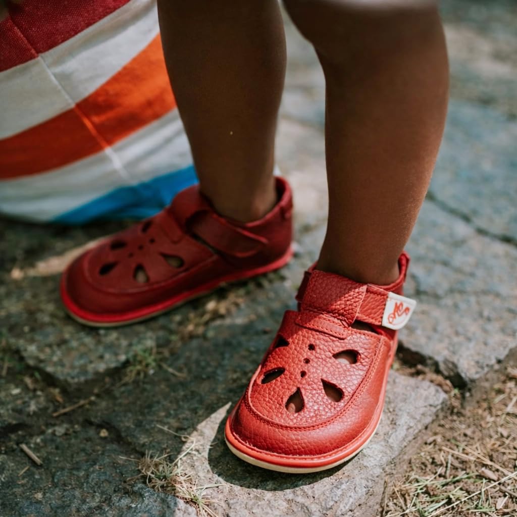 Magical Shoes Zapatos Descalzos para Niños, Zapatillas Infantil, Calzado con Suela Antideslizante, Zapatos Minimalistas Niña y Niño, Talla 25, Rojo, Coco