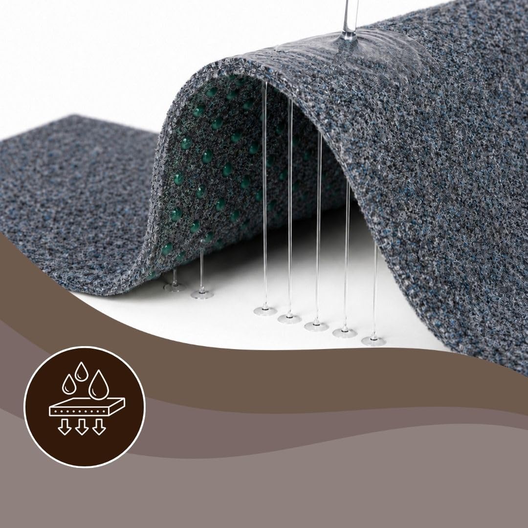 Mazovia Kunstrasen mit Noppen Grau, Anthrazit Wetterfest Rasenteppich für Balkon Garten Terrasse Wasserfest, Pflegeleicht & Robust Meterware Höhe: 6mm 100 x 250 cm 1x2,5 m