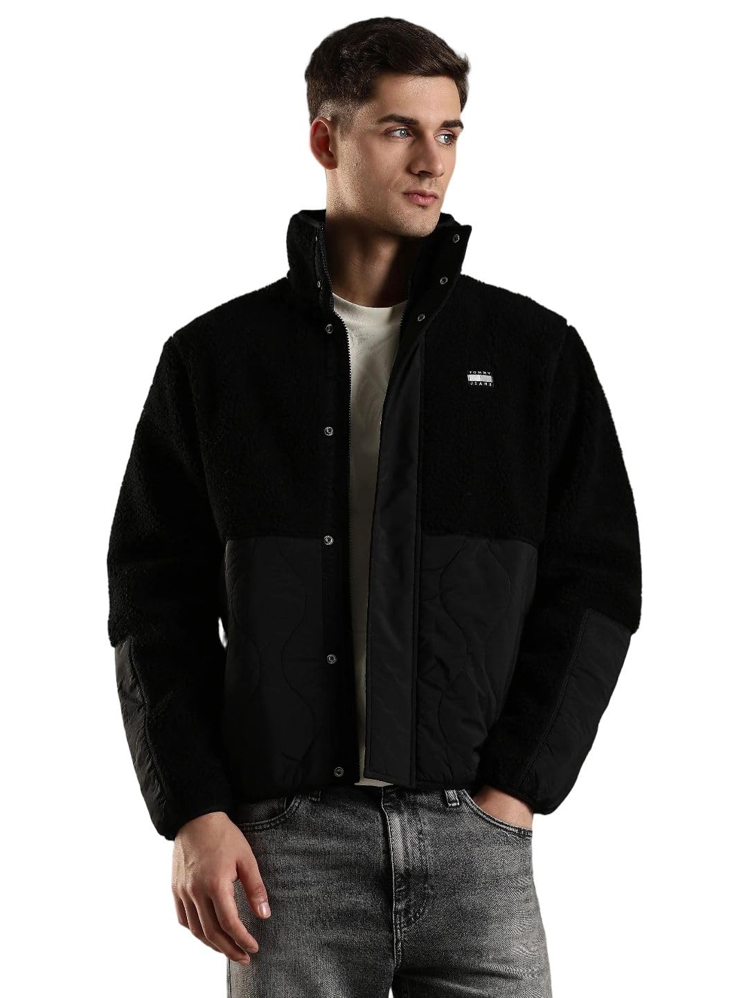 tommy hilfiger Solid polyester relaxed fit jacket-picture-10