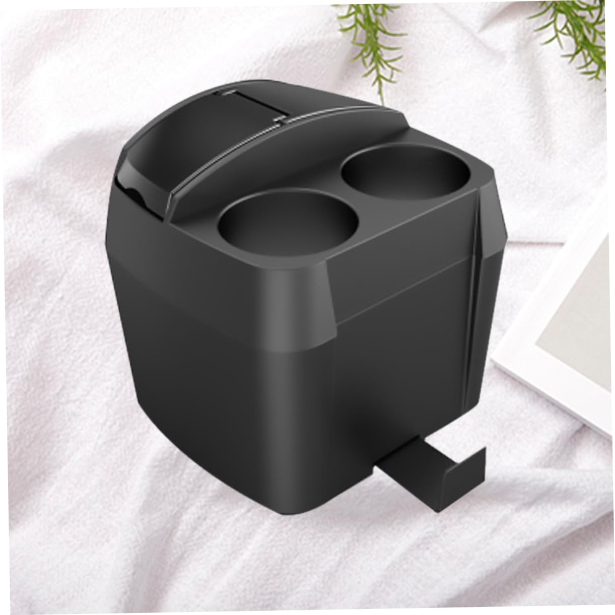 Poubelle de Voiture Multifonction Porte-gobelet, Base Réglable, Noir