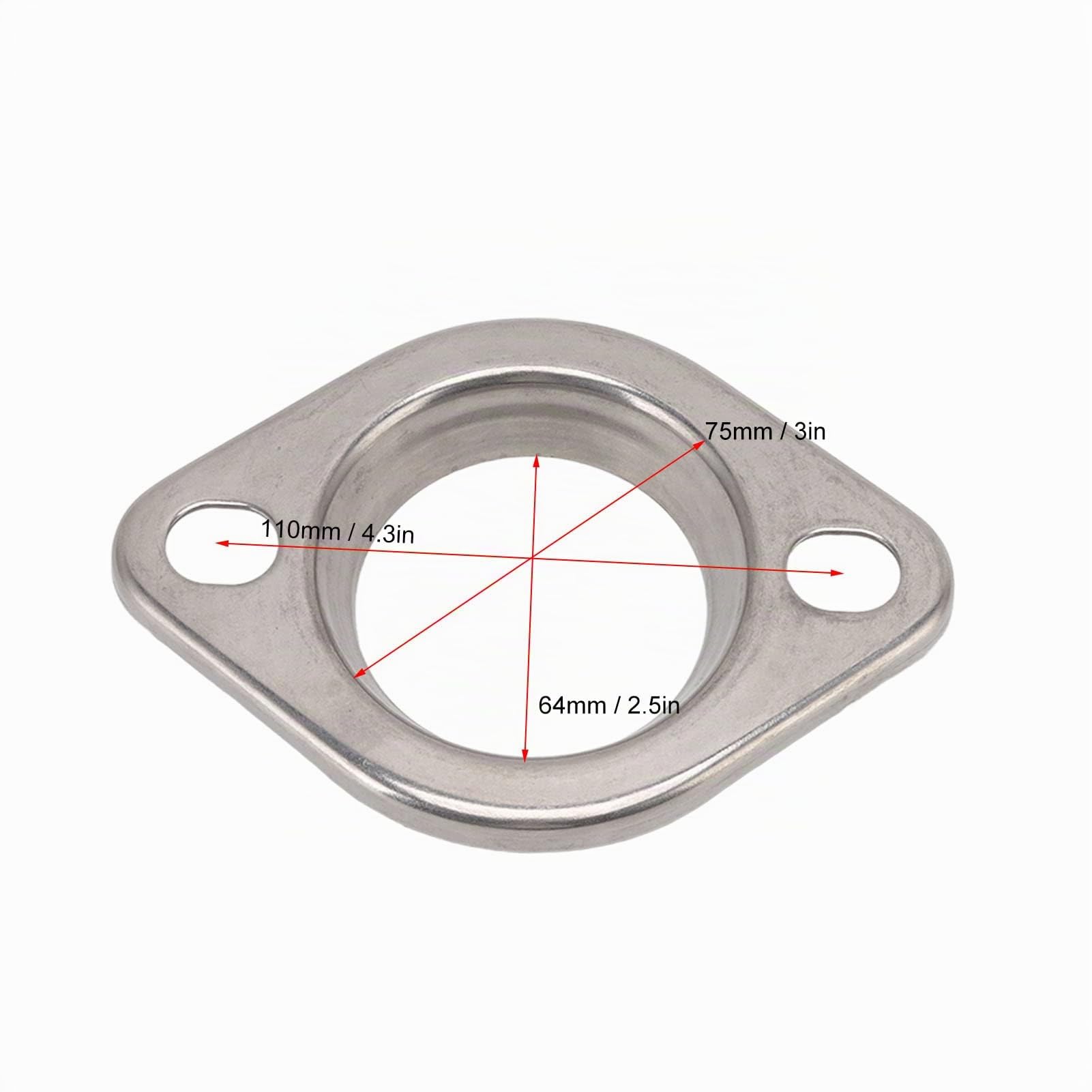 Système D'échappement 2 Boulons Collecteur D'en-tête de 2.5 Pouces Bride de Raccordement D'échappement Bride de Collecteur de Tuyau de Descente en Acier Inoxydable pour Civic