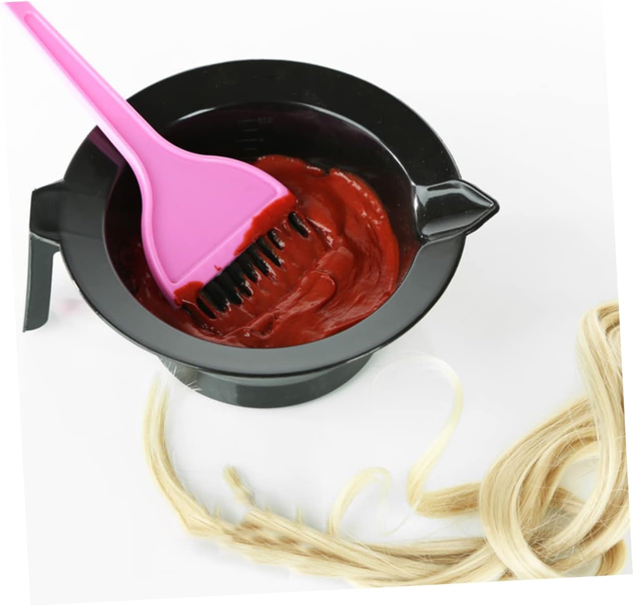 Beaupretty 24pcs Plastic Hair Dyeing Bowls Handle and Measurement Scale for Salon Use and Easy to Clean Dye Mixing Tools for Professional Hairdressing