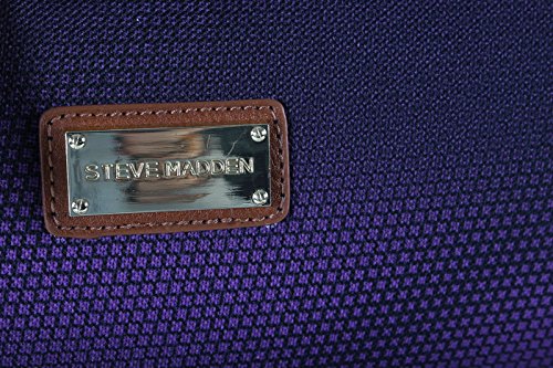 Steve Madden Designer 20 Inch Carry On Luggage Collection - Lightweight Softside Expandable Suitcase For Men & Women - Durable Bag With 4-Rolling Spinner Wheels (Shadow Purple) #TOP5