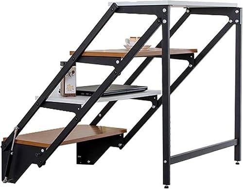 BELUND Mesa de pared multifuncional plegable para portátil montado en la pared, mesa de escritura con estantes de almacenamiento para oficina en