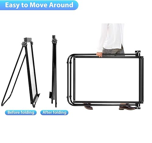 Miniatura 6 de Pizarra blanca con soporte, pizarra magnética de borrado en seco de 36 x 24 pulgadas, caballete de caballete de doble cara, pizarra blanca portátil